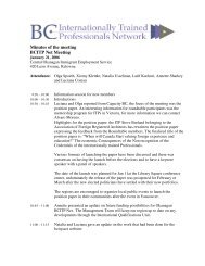 Minutes of the meeting BCITP Net Meeting - BC Internationally ...