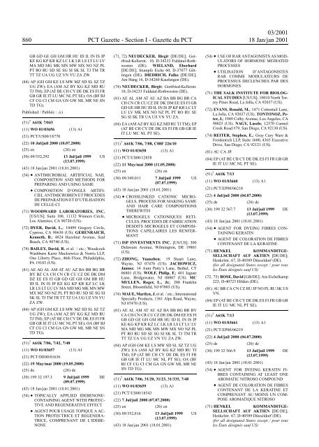 PCT/2001/3 : PCT Gazette, Weekly Issue No. 3, 2001 - WIPO