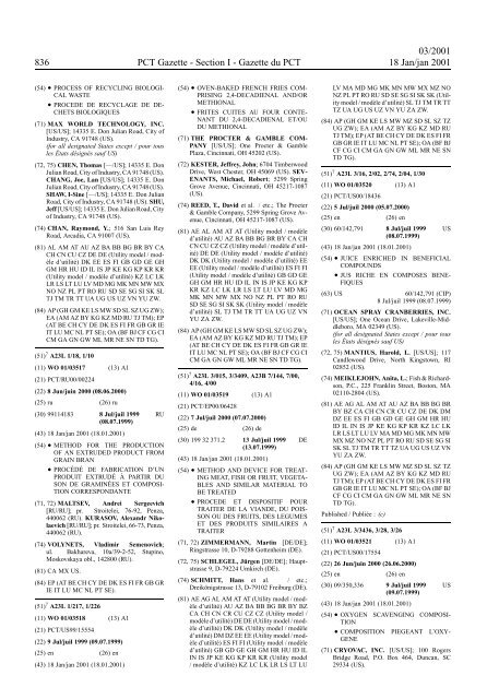 PCT/2001/3 : PCT Gazette, Weekly Issue No. 3, 2001 - WIPO