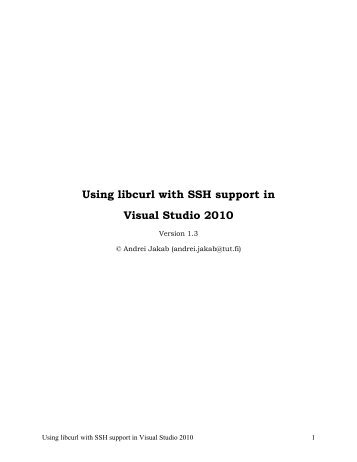 Using-libcurl-with-SSH-support-in-Visual-Studio-2010
