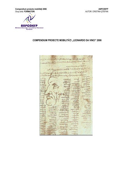 compendium proiecte mobilitÄÈi âleonardo da vinci ... - ANPCDEFP