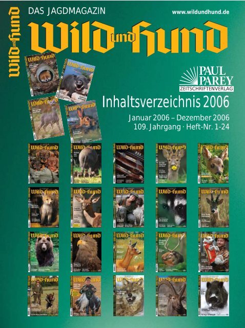 Inhaltsverzeichnis 2006 - Wild und Hund