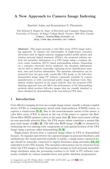 A New Approach to Camera Image Indexing - ResearchGate