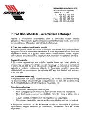 PRIVA RINGMASTER â automatikus kÃ¶tÃ¶zÅgÃ©p - brinkman.ro