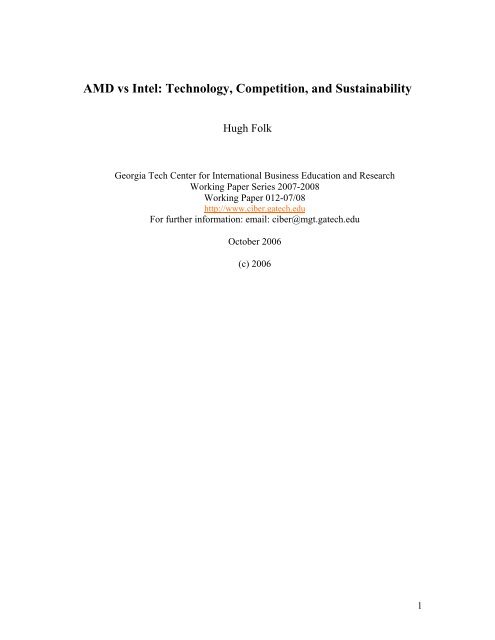 AMD vs Intel: Technology, Competition, and Sustainability