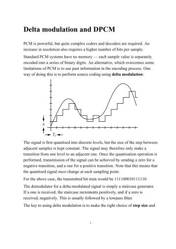 Delta modulation and DPCM - UCT Digital Image Processing