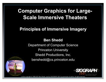 Computer Graphics for Large- Scale Immersive Theaters Computer ...