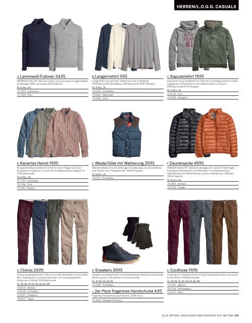 H&M Katalog Herbst MOde