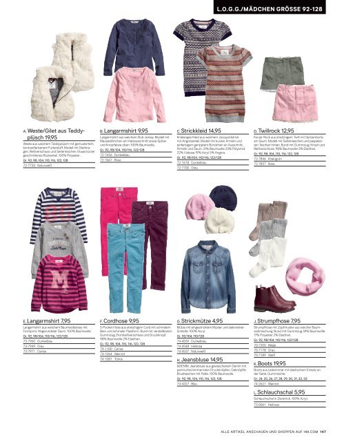 H&M Katalog Herbst MOde