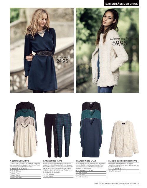 H&M Katalog Herbst MOde