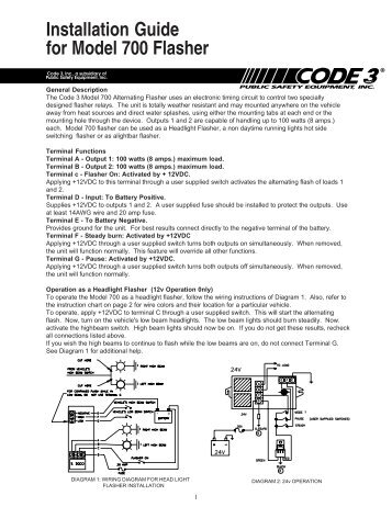 Installation Guide for Model 700 Flasher - Code 3 Public Safety ...
