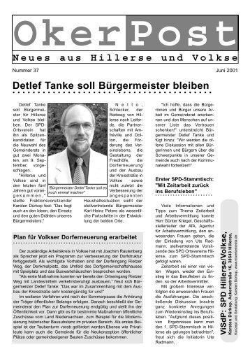 Okerpost Nr. 36 - Juni 2001 - SPD-Ortsverein Hillerse