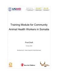 Training Module for Community Animal Health Workers in Somalia