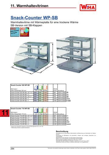 Snack-Counter WP-SB - WIHA-THEKENTECHNIK