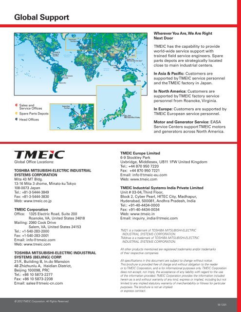 TMEIC Industrial Motors Overview letter size - Tmeic.com