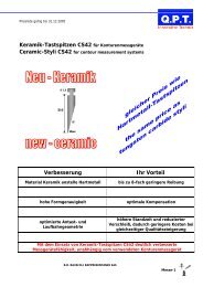 Keramik-Tastspitzen CS42 fÃ¼r KonturenmessgerÃ¤te Verbesserung ...