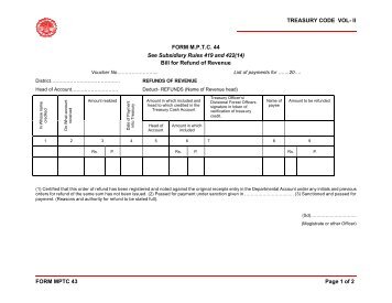 Bill for Refund of Revenue - Mptreasury.org