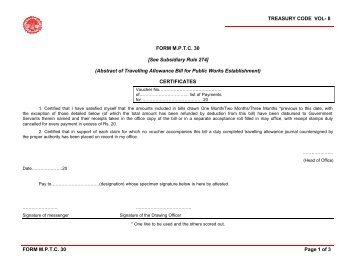 TREASURY CODE VOL- II FORM M.P.T.C. 30 ... - Mptreasury.org