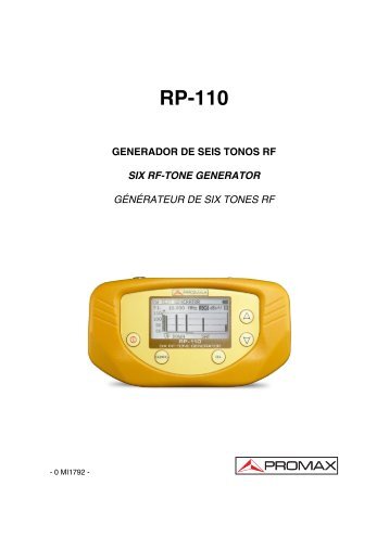 RP-110 Manual - Promax ElectrÃ³nica