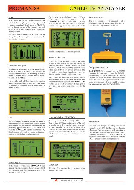 TELECOMMUNICATIONS TEST EQUIPMENT - Promax