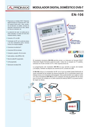 Modulador digital domÃ©stico DVB-T - EN-106 - Promax