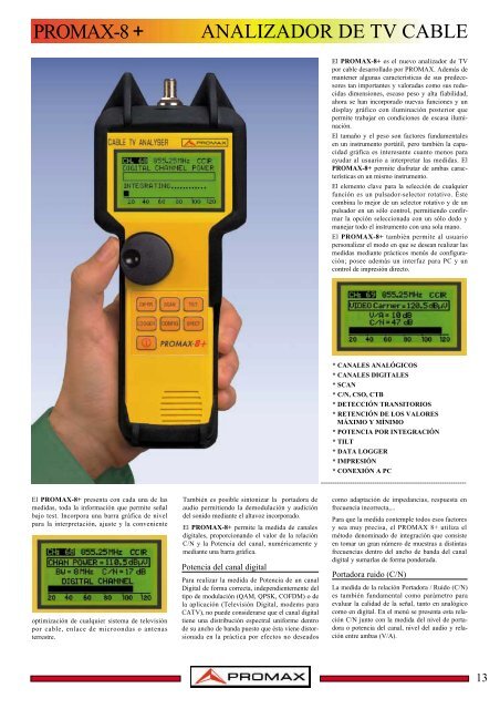 INSTRUMENTACIÃN PARA TELECOMUNICACIONES - Promax