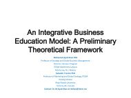 An Integrative Business Education Model: A Theoretical Framework