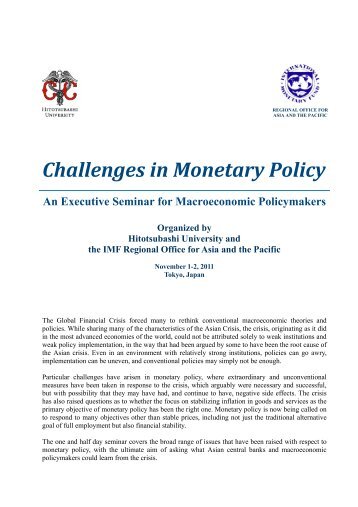 Challenges in Monetary Policy