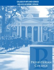 2009-2010 Catalog - Presbyterian College