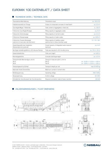 EUROMIX 100 Datenblatt / Data sheet - NISBAU GmbH