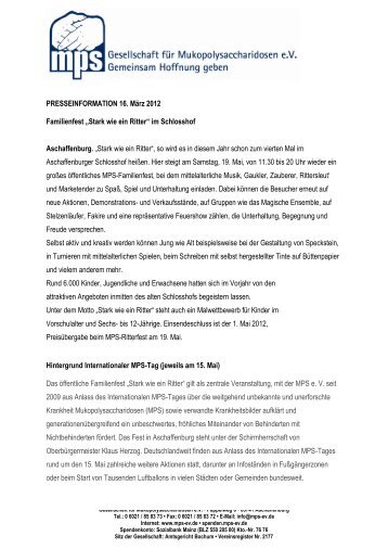 MPS-Ritterfest am 19.5. in Aschaffenburg - Gesellschaft fÃ¼r ...