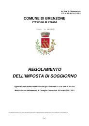 regolamento dell'imposta di soggiorno - Comune di Brenzone