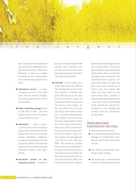 Annual report 2008 - Polkomtel