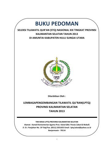 BUKU PEDOMAN - Kanwil Kemenag Provinsi Kalimantan Selatan