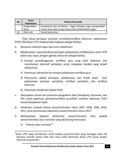 Buku 2 Petunjuk Teknis Pelaksanaan Sertifikasi Guru - Kanwil ...