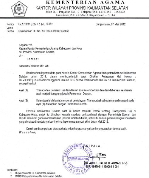Contoh Surat Permohonan Bantuan Masjid Kemenag  IMAGESEE