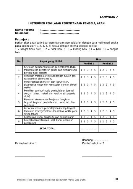 Petunjuk Teknis PLPG