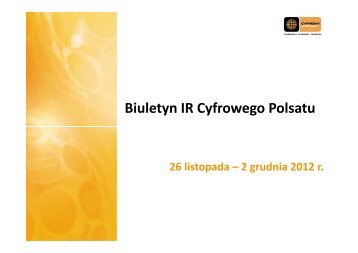 Biuletyn Cyfrowego Polsatu - Cyfrowy Polsat