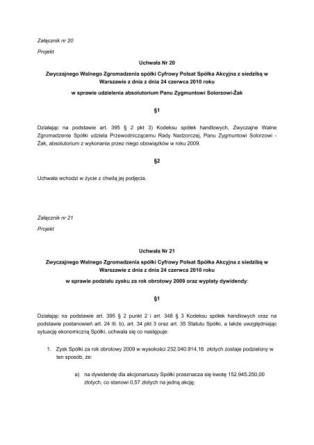 Formularz peÅnomocnictwa (.pdf) - Cyfrowy Polsat