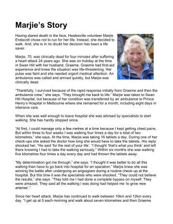 Marjie's inspiring story - Victoria Walks