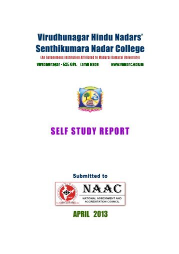 NAACâAccreditation III CycleâSelf Study Report - vhnsnc