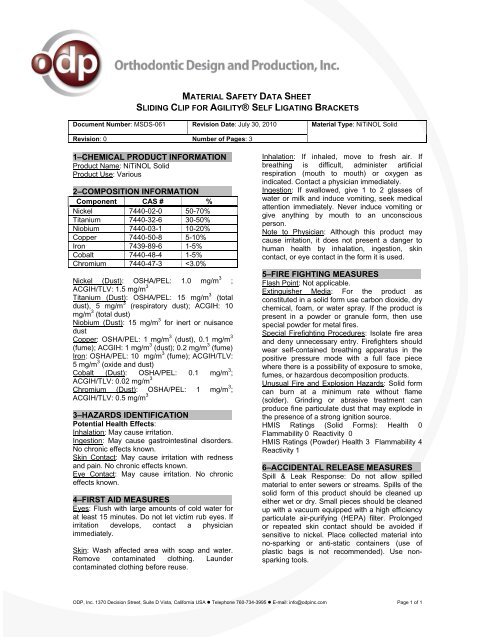 1–chemical product information 2–composition information 3 ...