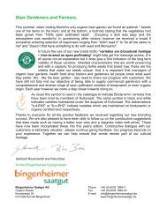 Dear Gardeners and Farmers - Bingenheimer Saatgut AG