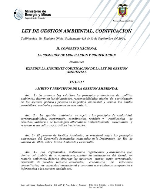 LEY DE GESTION AMBIENTAL.pdf - OLADE