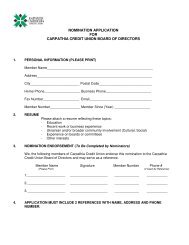nomination application for carpathia credit union board of directors