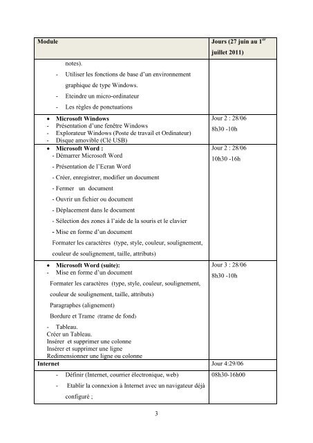 Compte rendu de la formation - RECOFEM