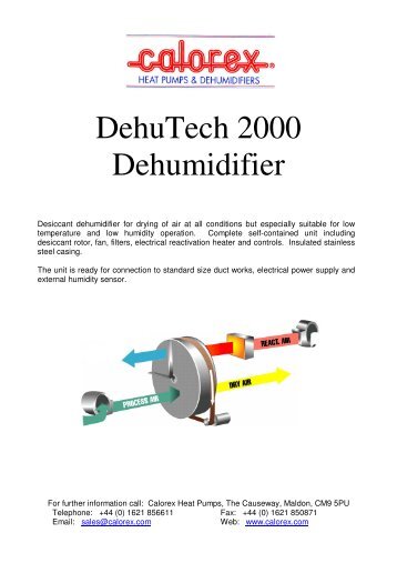 DehuTech 2000 Dehumidifier - Calorex