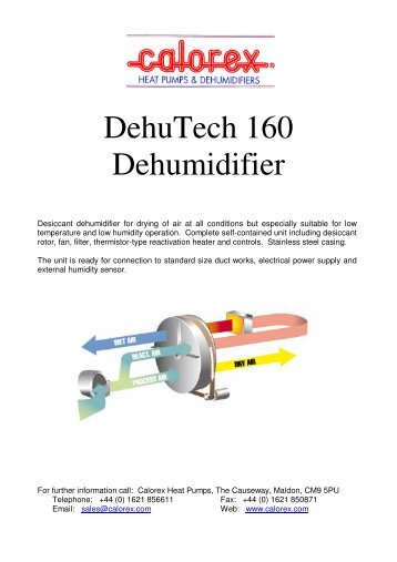 DehuTech 160 Dehumidifier - Calorex