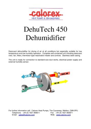 DehuTech 450 Dehumidifier - Calorex