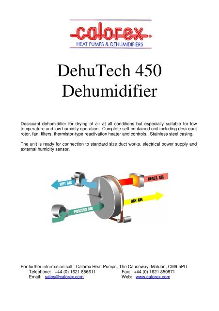 DehuTech 450 Dehumidifier - Calorex